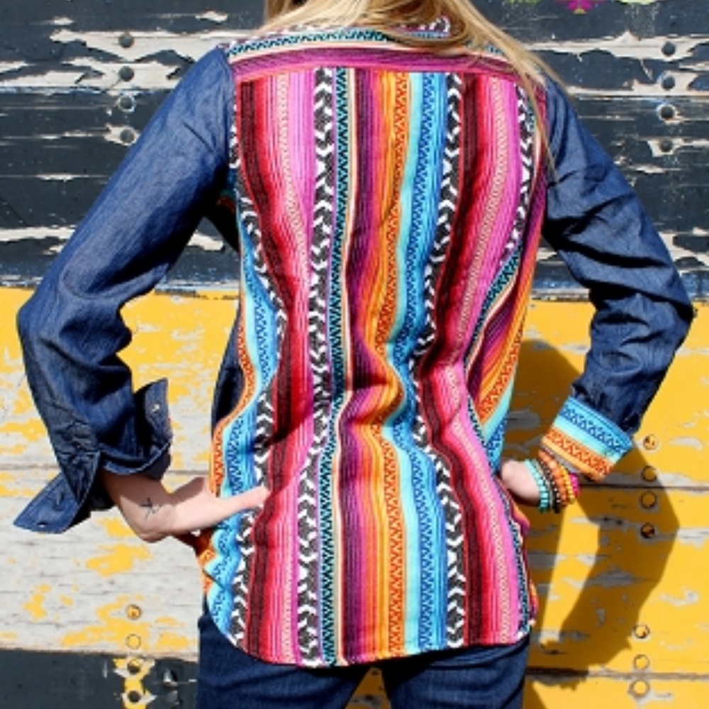 GORGEOUS SERAPE DENIM TUNIC